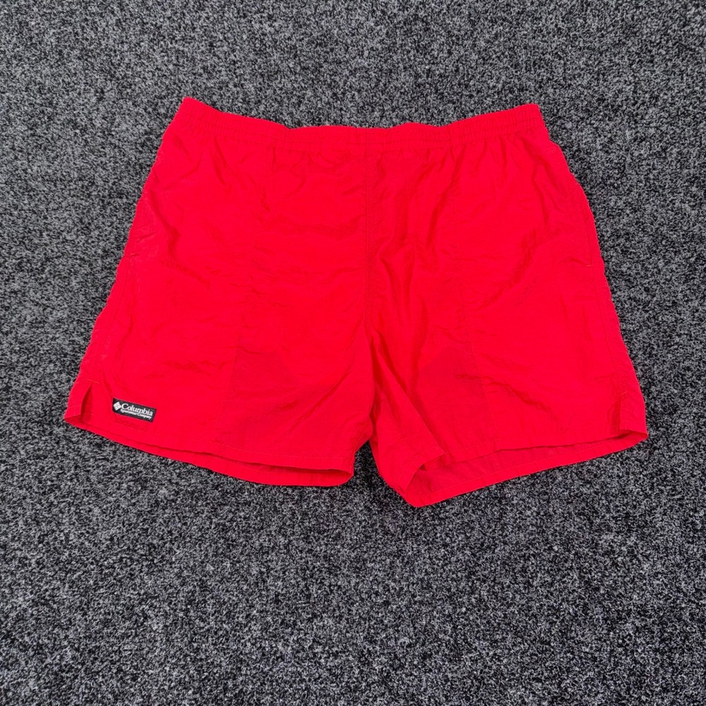 Columbia Mens Red Nylon Mesh Lined Athletic Board Shorts Size L(36) 5in Inseam
